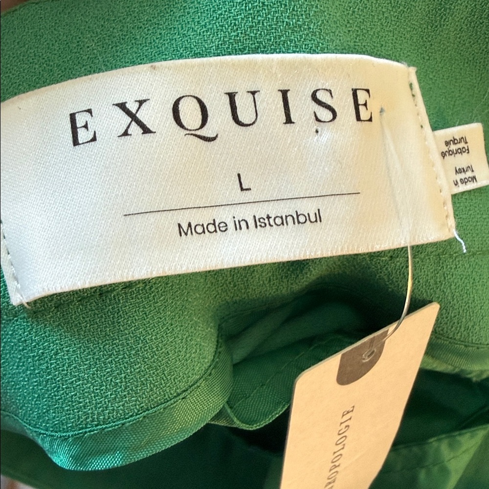 exquise anthropologie green kelly pants Wide-Leg Trousers S L - Picture 5 of 6